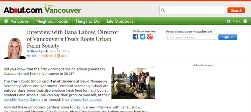 Fresh Roots Interview Series by About.com