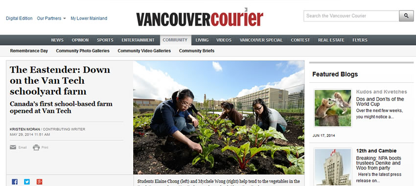 The Eastender: Down on the Van Tech Schoolyard Farm