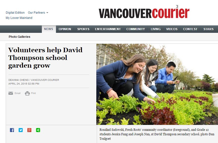 David Thompson Market Garden In the Vancouver Courier