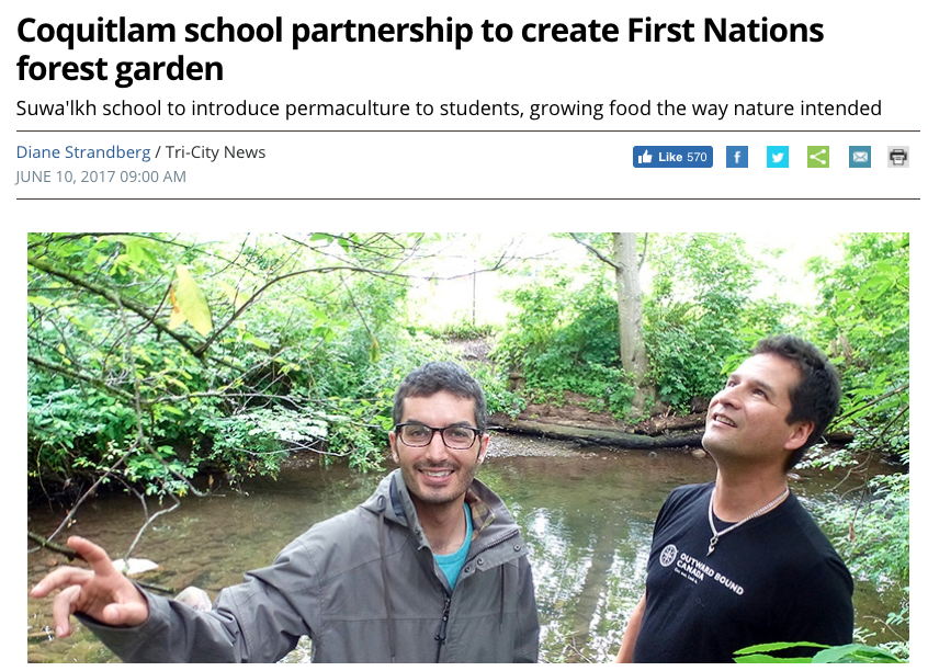 Coquitlam school partnership to create First Nations forest garden